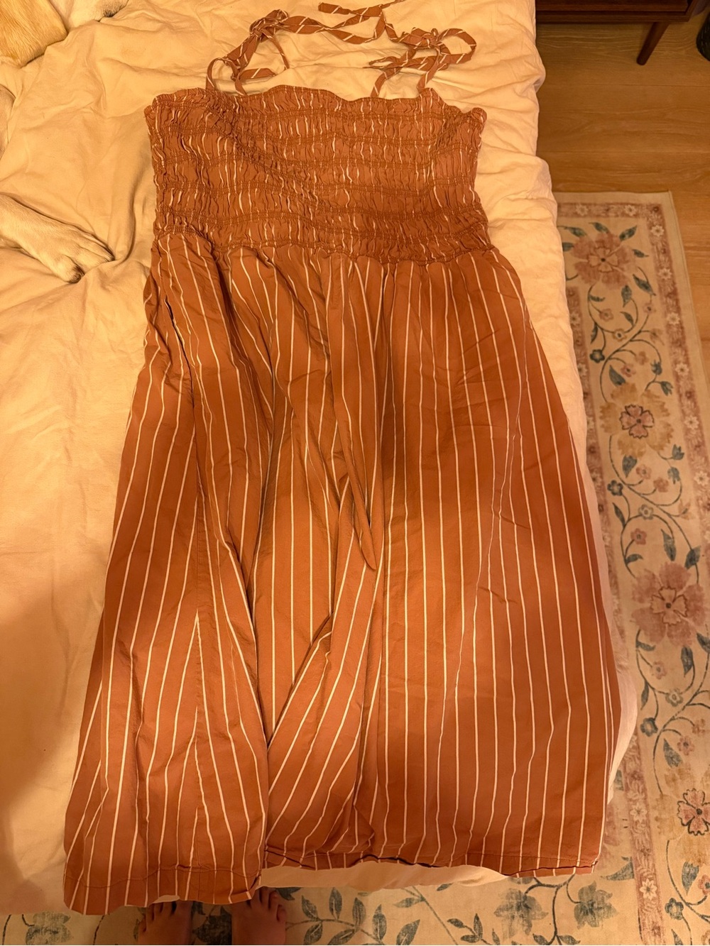 a new day Rust-Orange Smocked Dress